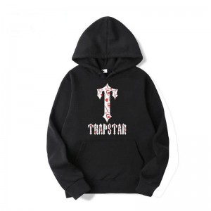 Trapstar Anime T-Flowers Pattern Men's Hoodie Black | Dubai AC14-978