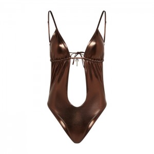 Trapstar Metallic Cutout One Piece Women's Swimsuits Brown | Dubai MG91-960